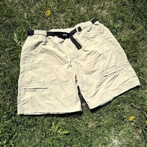 L.L. Bean Men’s Outdoor Hiking Shorts Men Size XXL Khaki Quick Dry Belted Zipper